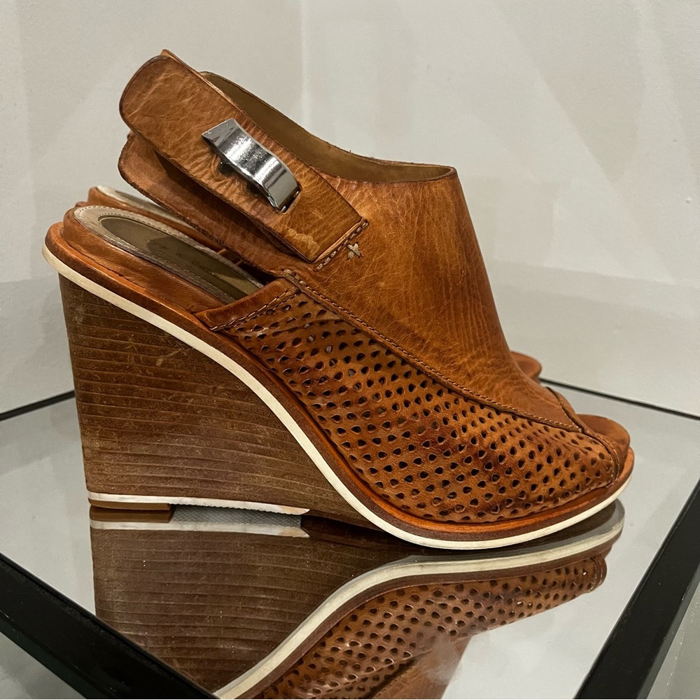 rag and bone tan leather wedges.